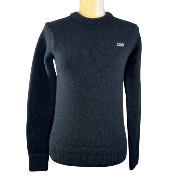 Ader Error Sweater “Teit” Women’s Size 1 / Small / 4 Black Wool & Yak Unisex EUC - Picture 1 of 8